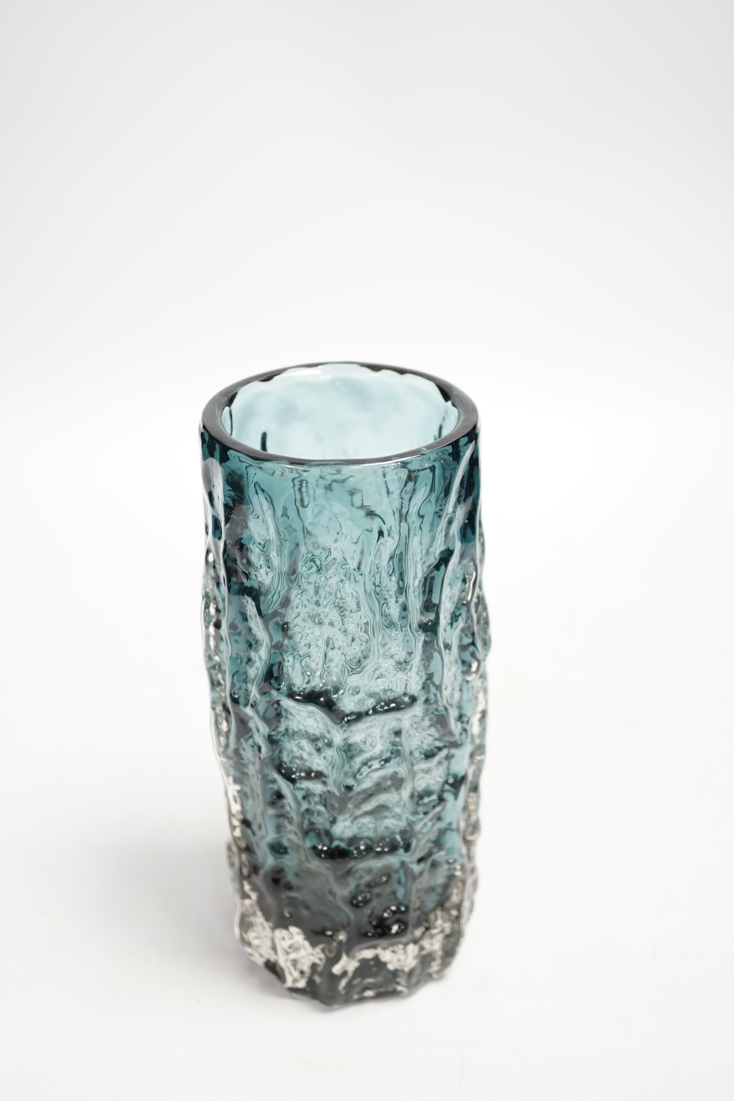 A Whitefriars ‘Bark’ vase in indigo, 19cm high